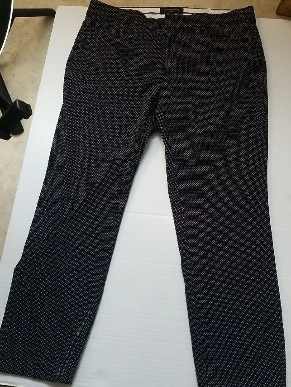 Banana Republic Men’s Black Pants with White Microdot Pattern